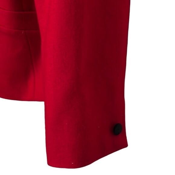 Koret  Blazer Jacket 10 Red Black 100% Wool One Button velvet trim old money - Picture 4 of 9